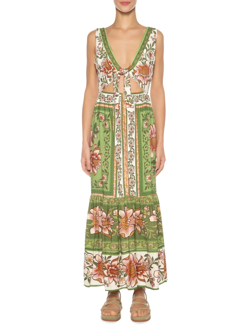 FARM VESTIDO MIDI JARDIM BOHO