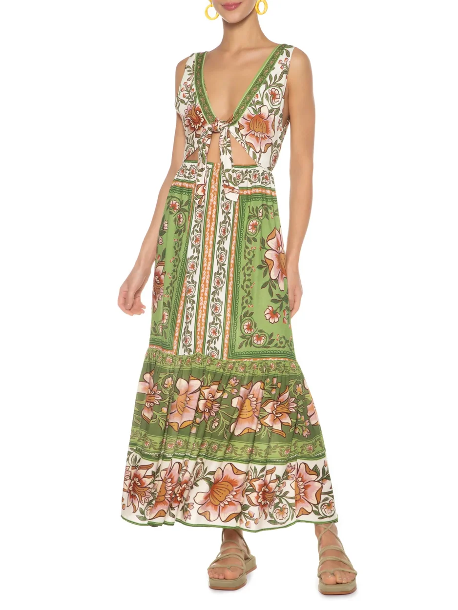 FARM VESTIDO MIDI JARDIM BOHO