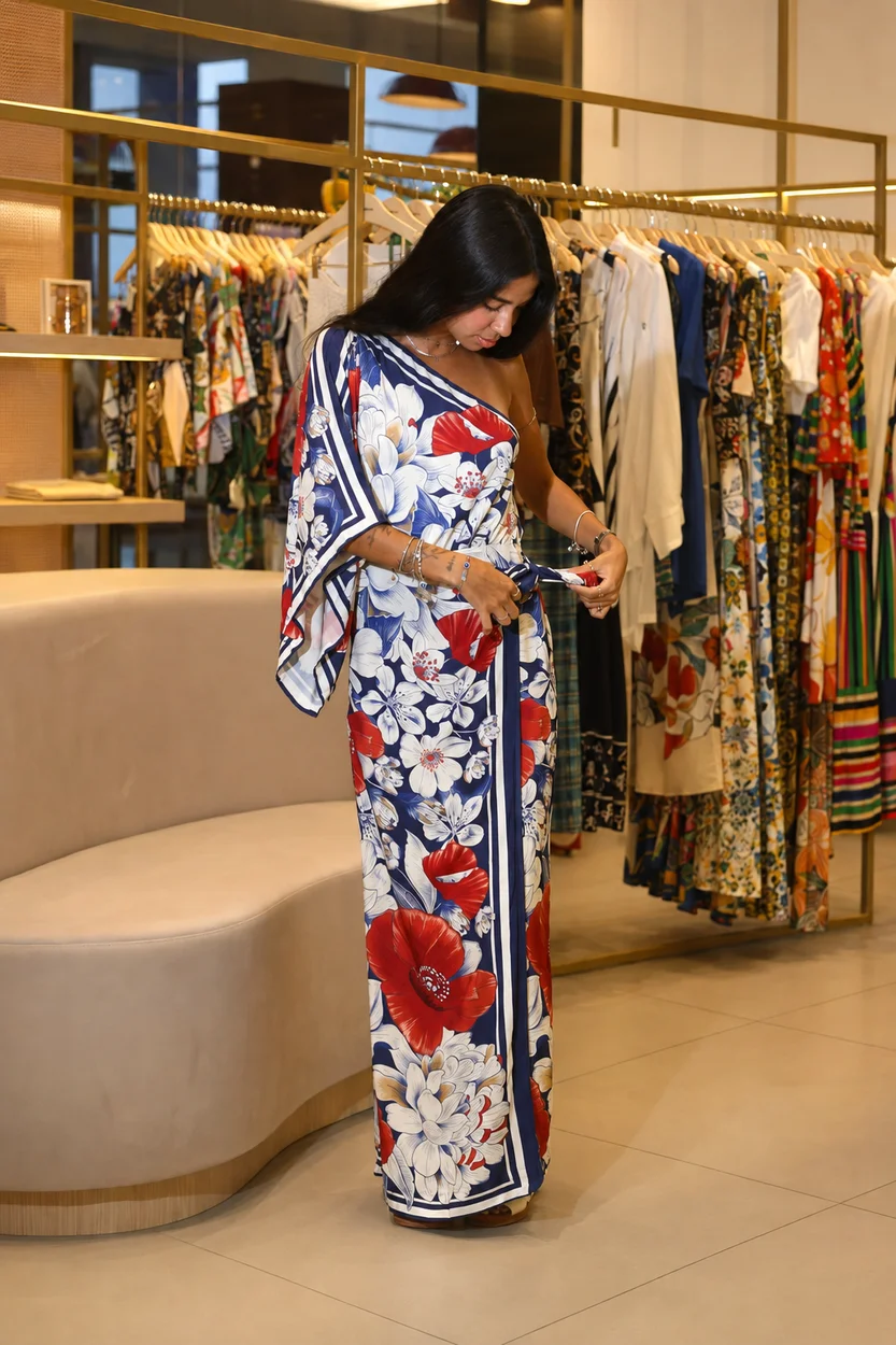 Vestido Longo Vera Lenço FARM