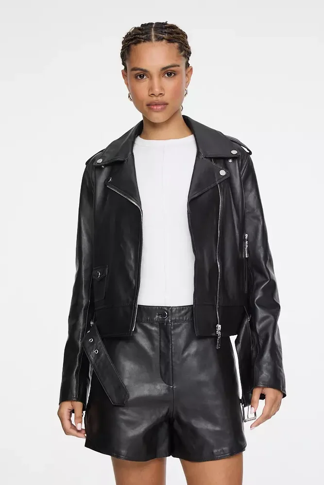 ANIMALE JAQUETA BIKER DE COURO