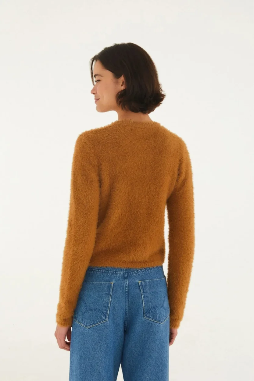 Cardigan Pelinho Curto Slim
