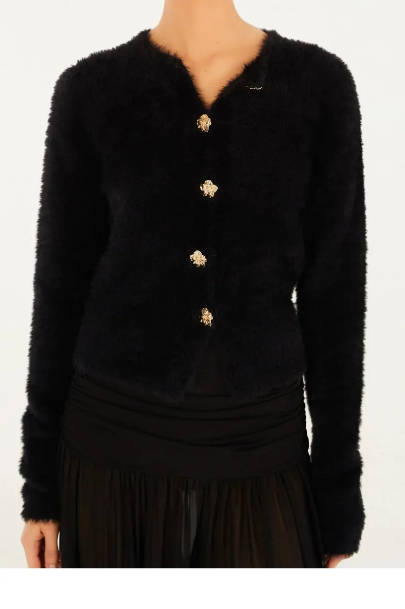 Cardigan Pelinho Curto Slim