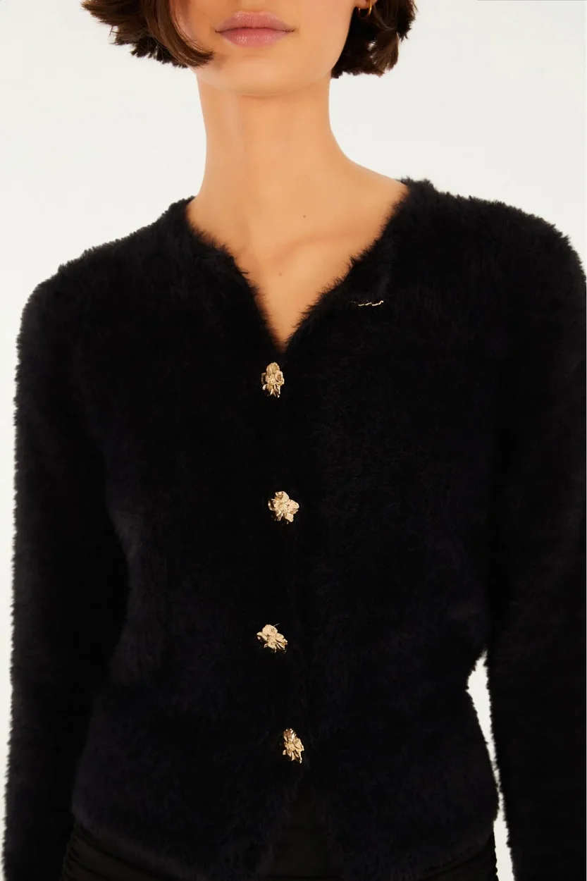 Cardigan Pelinho Curto Slim