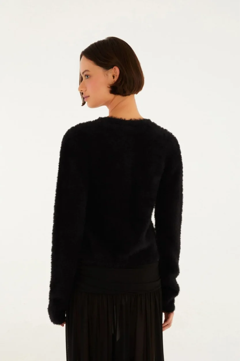 Cardigan Pelinho Curto Slim