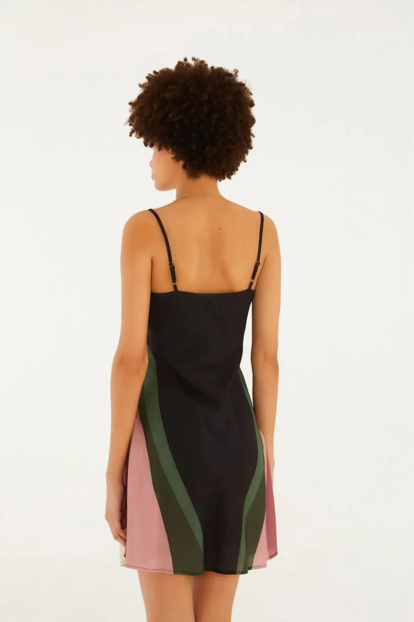 Vestido Curto Lenço Estampado Ararinha