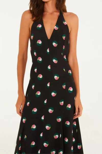 Vestido Nesgas Estampado Poá Ararinha FARM