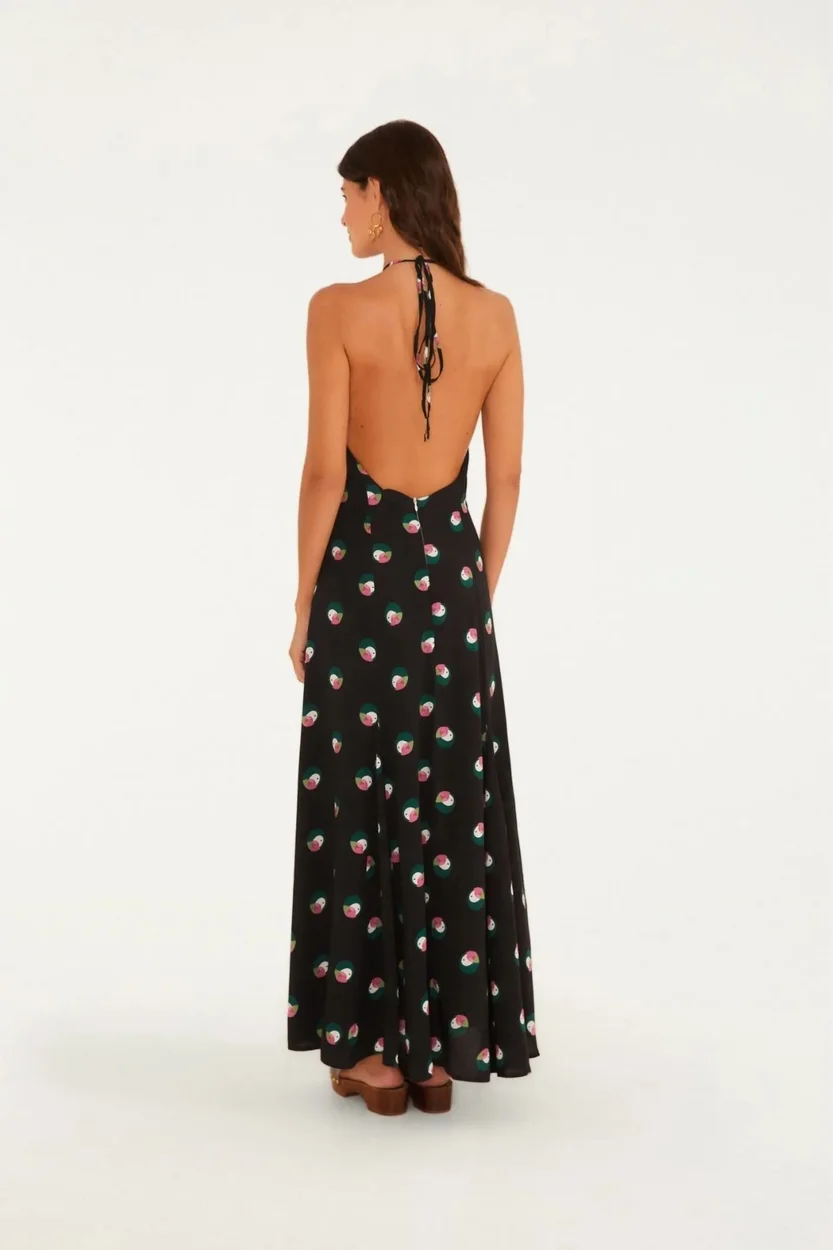 Vestido Nesgas Estampado Poá Ararinha FARM