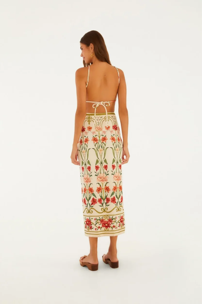 Vestido Midi Estampado Recanto de Flor FARM