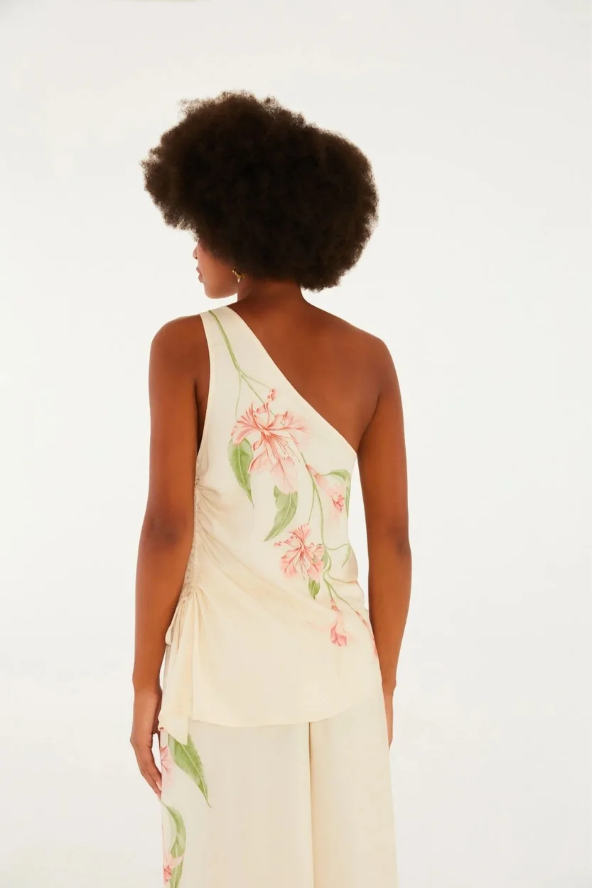 Blusa Ombro Só Estampada Brinco de Princesa FARM